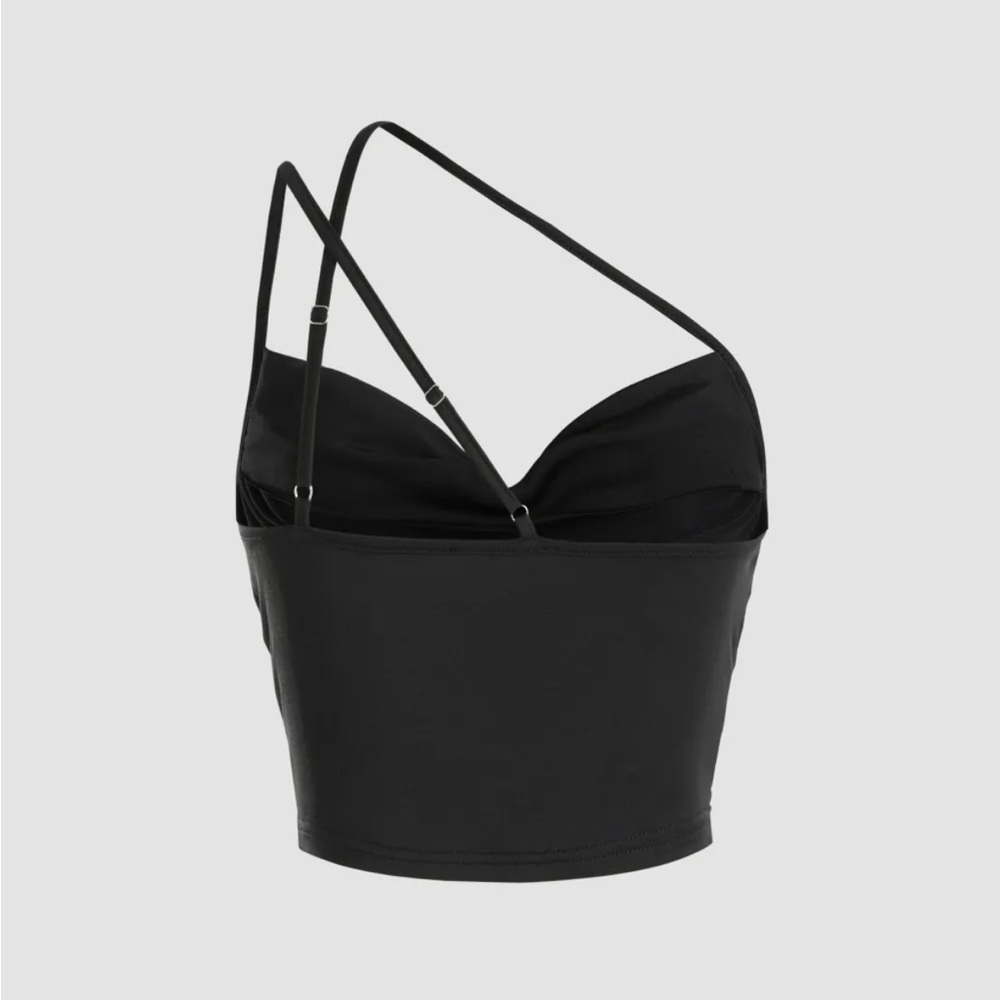 Solid Ruched Cowl Neck Tank Top - Picture 2 of 4